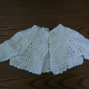 Vintage White Baby Boy/Girl Bunting Sweater/Cape